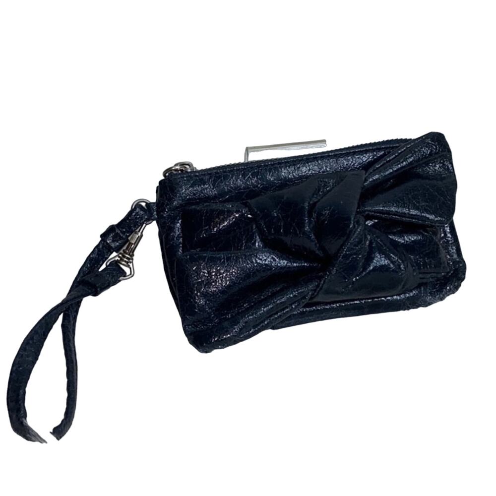 Jessica Simpson Blue Bow Twist Knot Wristlet